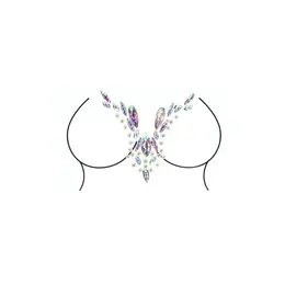 Dazzling Deep-V Cleavage Bling Sticker - Crystal Body Art Accessory