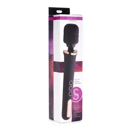 XR Brands Scepter Silicone Wand Massager Black Rechargeable Flexible