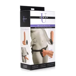 XR Brands Groove Harness Set Silicone Vibrating & Rotating Model Flesh