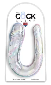 Pipedream King Cock Clear Large Double Trouble, Transparentni, 44 cm
