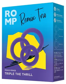 ROMP Remix Trio set silikonskih prstenova – 3 rastegljive veličine, crni