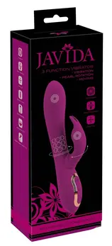 Javida 3-Funkcionalni Rotirajući Biserni Silikonski Intimni Masažer, 23 cm, Ljubičasta