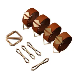 LOCKINK Hogtie Restraint System Adjustable Cuffs Set Brown
