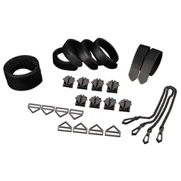 LOCKINK 8-Piece Adjustable Restraint Strap Set Black - Versatile Kit