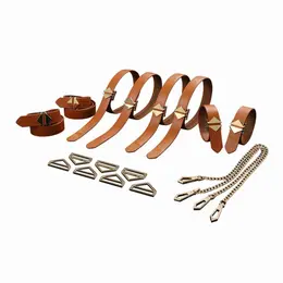 LOCKINK 8-Piece Adjustable Restraint Strap System Brown Set