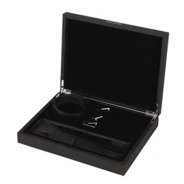 LOCKINK Blindfold Set Crna - Podesiva Kožna Maska za Oči sa Kopčama