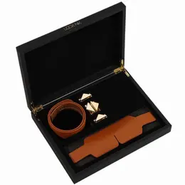 LOCKINK Leather Blindfold Kit Brown Adjustable Metal Buckles