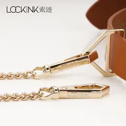 LOCKINK Premium Adjustable Collar and Leash Set Brown 80cm