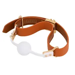LOCKINK Ball-Gag & Gag-Bite Set Brown Adjustable Strap Storage Box