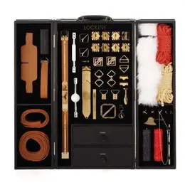 LOCKINK All-in-1 Brown Restraint Set with Storage Case, Multi-Piece Kit