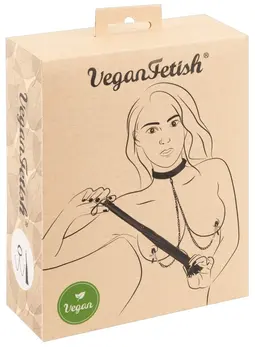 You2Toys Vegan Leather Look Collar Set with Adjustable Clamps & Flogger