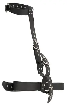 You2Toys Veganski Set Ovratnik-Lisice za Ruke Podesiv Veštačka Koža Crni