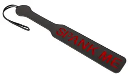 Bad Kitty Paddle Black-Red Leather Look with Engraved Text 39cm