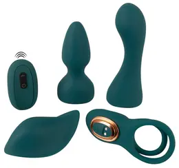 Couples Choice Mini Vibe Set 5-u-1 Daljinski, Silikon, USB Punjenje