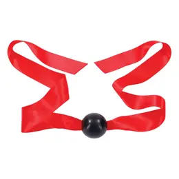 Sportsheets S&M Amor Satin Kugla Gag Crvena Traka Podesiva 46cm