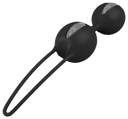 Fun Factory Smartballs Duo Gray Black Pelvic Floor Trainer 10cm