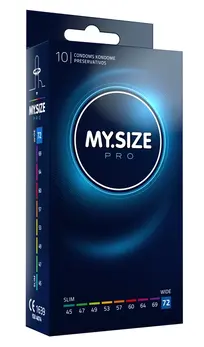 MY.SIZE PRO 72mm Ultra-Thin Vegan Latex Protection 10pcs