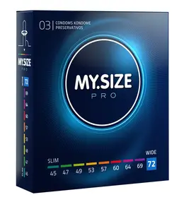 MY.SIZE PRO 72mm Intimna zaštita, Ultra tanka veganska lateks, 3kom