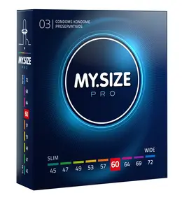 MY.SIZE Pro 60mm Intimna Barijera 3-Paket Ultra-Tanki Vytex Latex