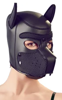 Bad Kitty Neoprene Dog Head Mask with Removable Mouth Part, Black