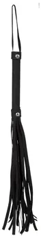 You2Toys Premium Black Polyurethane Flogger with Textured Handle 48cm