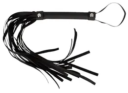 You2Toys Premium Black Polyurethane Flogger with Textured Handle 48cm