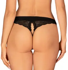 Obsessive Chemeris Panty XL/2XL Black Lace Open Design