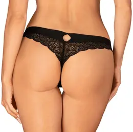 Obsessive Chemeris Lace Panties XS/S Black - Elegant Decorative Waistband