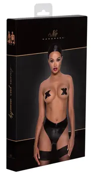 Noir Handmade Powerwetlook Tange sa dvosmernim rajsferšlusom XL Crna
