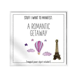 Warm Human Manifestation Card & Charm Set - A Romantic Getaway, 3x3in