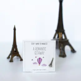 Warm Human Manifestation Card & Charm Set - A Romantic Getaway, 3x3in