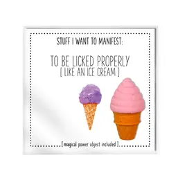Warm Human Manifestation Card with Charm - To Be Licked Properly Theme