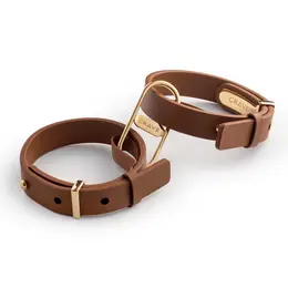 Crave ICON Cuffs Tan & 18kt Gold Plated - Elegant Adjustable Wrist Accessories