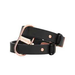 Crave ICON Cuffs Black/Rose Gold - Elegant Adjustable Wrist Bands