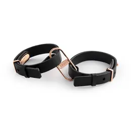 Crave ICON Cuffs Black/Rose Gold - Elegant Adjustable Wrist Bands