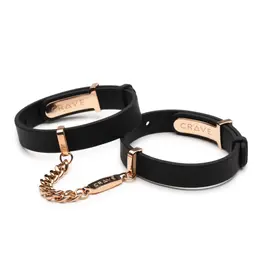 Crave ID Cuffs Black/Rose Gold - Elegant Adjustable Wrist Jewelry
