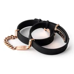 Crave ID Cuffs Black/Rose Gold - Elegant Adjustable Wrist Jewelry