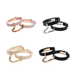 Crave ID Cuffs Black/Silver - Designer Wrist Restraint Bracelets