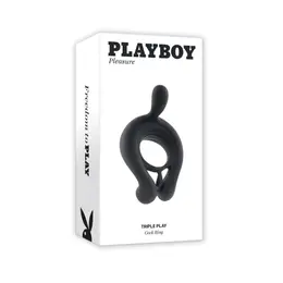 Playboy Pleasure Triple Play Vibrating Ring Crni, 9 modova, daljinski upravljač