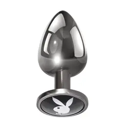 Playboy Tux Large Aluminium Intimate Plug - Elegant Black & White Design