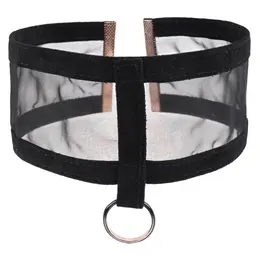 Sportsheets Sex & Mischief Sheer Day Collar Black-Gold Adjustable Velvet