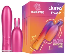 Durex Bunny 2in1 Mini Vibe & Tease Waterproof Rechargeable 10.5cm