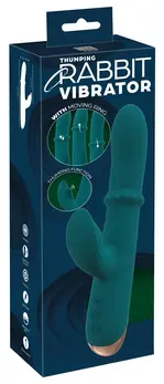 You2Toys Thumping Rabbit Vibrator sa Pokretnim Prstenom, Silikon, Roze, 22.7cm