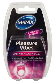 Manix Pleasure Vibes Vibrating Ring Flexible TPE Blue O3cm