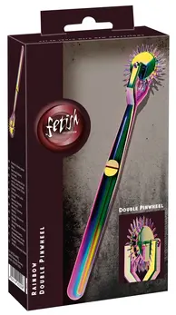 Fetish Collection Rainbow Double Pinwheel Metal Sensory Tool 16.5cm