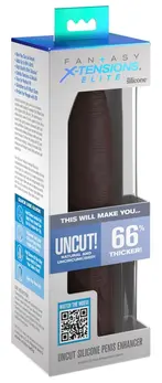 Fantasy X-Tensions Elite Uncut silikonski intimni rukavac, braon, 17,8 cm