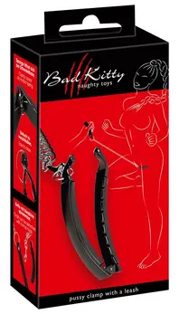 Bad Kitty Adjustable Intimate Clamp with Detachable Chain Leash, Black
