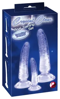 Crystal Clear Set od 3 Transparentna Intimna Modela sa Usisnom Bazom PVC