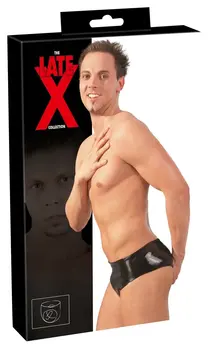 LateX Muške Lateks Gaćice Crne M/L sa Integrisanim Umetkom