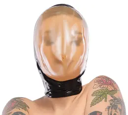 LateX Vakuum Maska za Lice 0.4mm sa Zadnjim Rajsferšlusom Crni Lateks